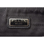 Prada Clutch Bag Travel Pouch Saffiano Patch Patchwork Black Azzurro — view 7