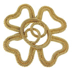Chanel Clover Coco Mark Vintage Gold Plated 28 16 g Brooch — view 2