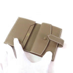 Hermes Bearn Mini Etoupe Gold Hardware H Logo Wallet With Coin — view 5