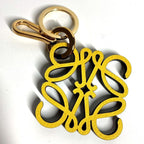 Loewe Key Holder Anagram Charm in Calf X06 Leather Yellow