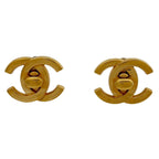 Chanel CC Logo Earrings Turnlock Gold Plated