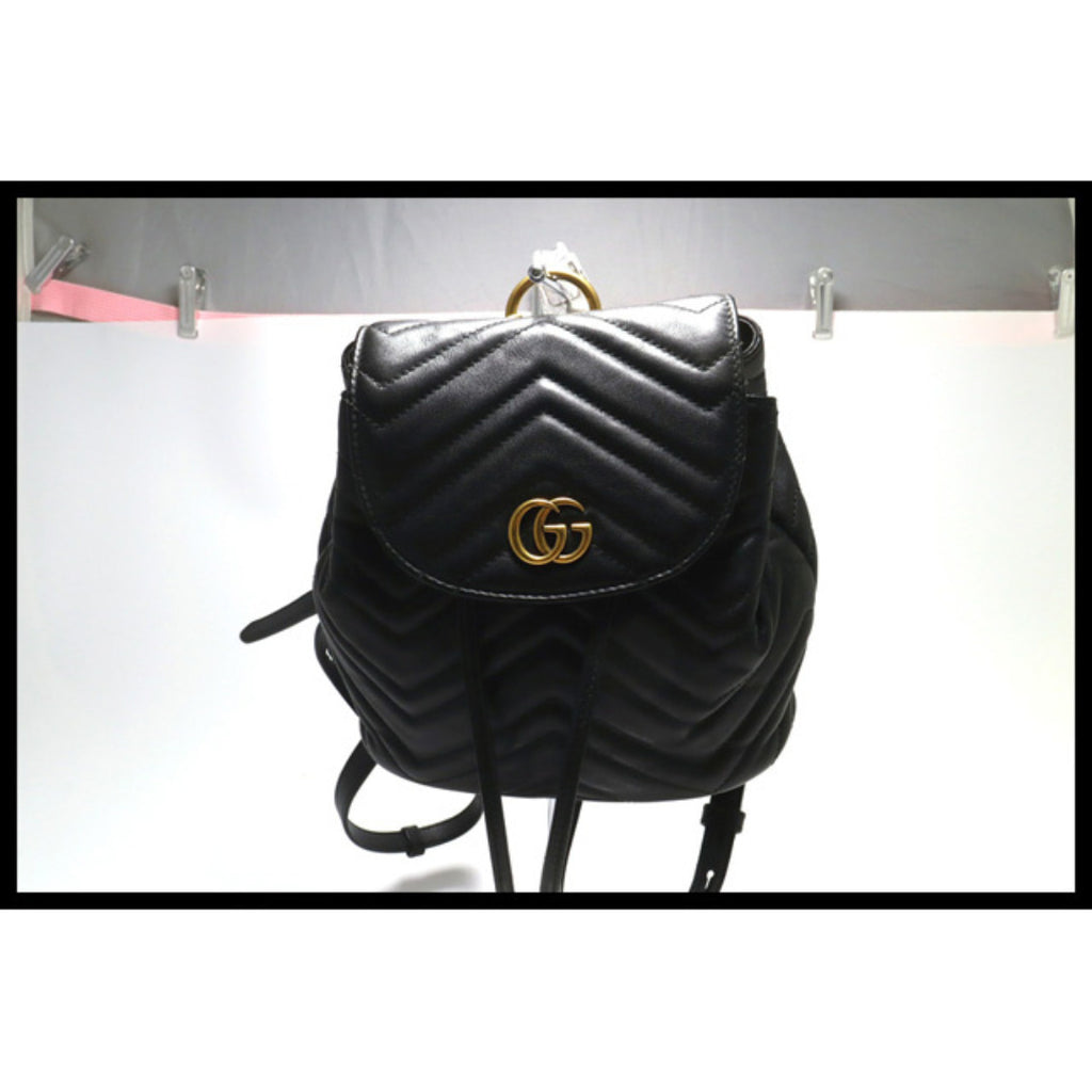 Gucci GG Marmont Backpack Leather Black — view 2