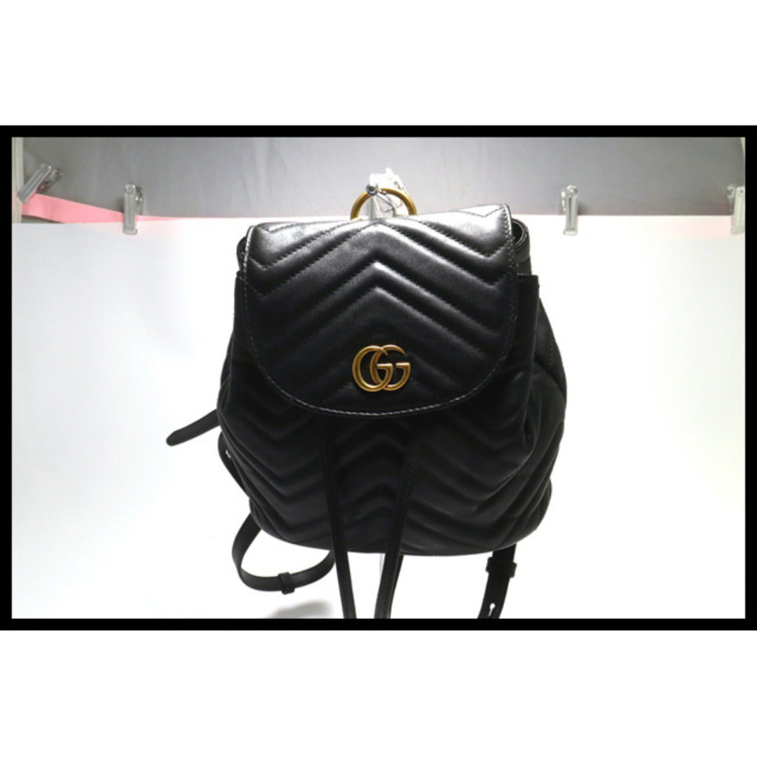 Gucci GG Marmont Backpack Leather Black — view 2