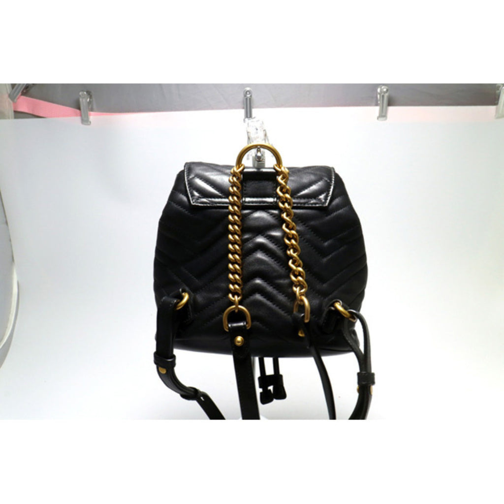 Gucci GG Marmont Backpack Leather Black — view 3