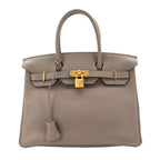 Hermes Birkin 30 Taurillon Noviyo Griasphalt Hand Bag Gold