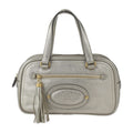 Loewe Mini Boston Bag Handbag Leather Gold Tone Anagram Tassel Fringe