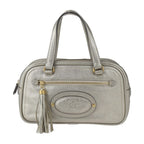 Loewe Mini Boston Bag Handbag Leather Gold Tone Anagram Tassel Fringe