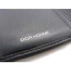 Dior Card Case Homme Black Leather CD Logo Silver — view 4