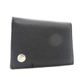 Dior Card Case Homme Black Leather CD Logo Silver