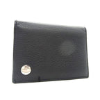 Dior Card Case Homme Black Leather CD Logo Silver