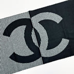 Chanel Stole Black Gingham Check Wool Cashmere — view 4