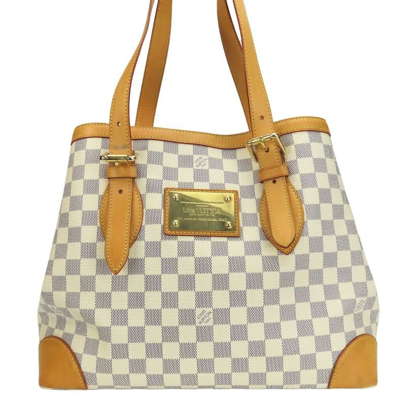 Louis Vuitton Tote Bag Hampstead MM Damier Azur Nubuck White