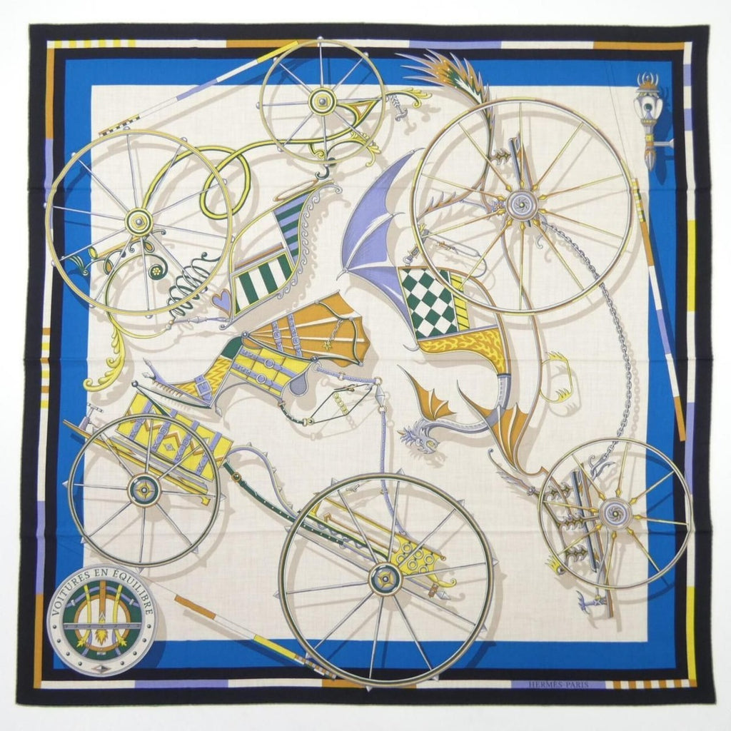 Hermes Voitures en Equilibre Carre Shawl Scarf