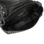 CHANEL Coco Chain Shoulder Handbag Tweed Fur Lizard Leather Black — view 3