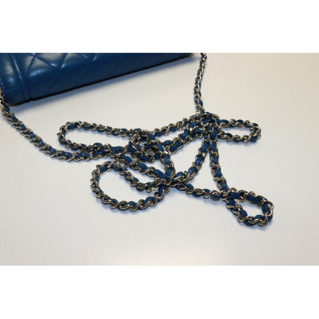 Chanel Quilted Metal Fittings Chain Wallet — view 7