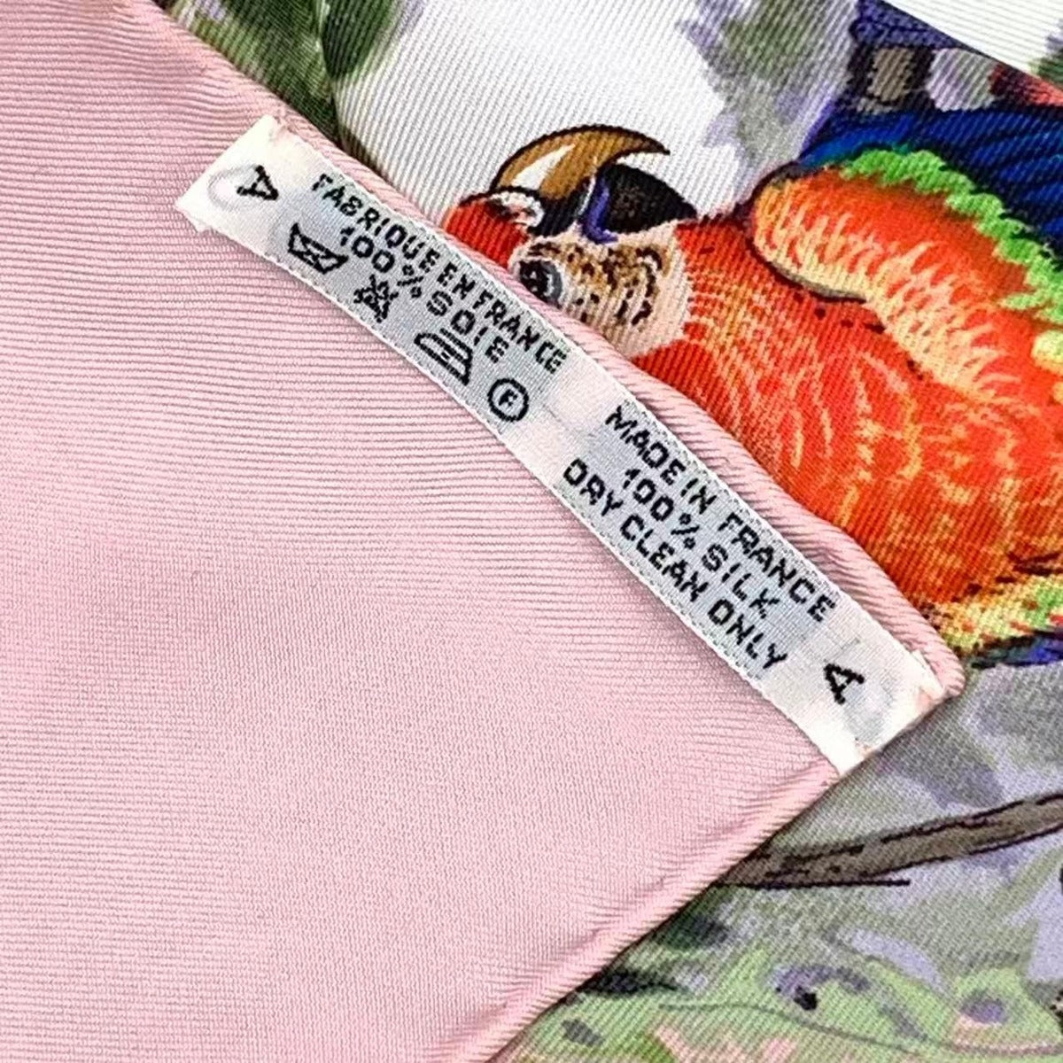 Hermes Scarf Carre 90 Equateur Equatorial Animal Bird Allover Silk Pink Bag — view 9