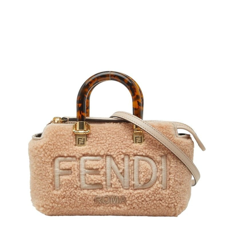 Fendi by the Way Mini 2-Way Shoulder Bag Pink Shearling