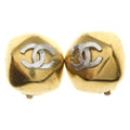 Chanel CC Logo Earrings Gold