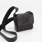 Chanel Quilted Shoulder Bag Leather Black