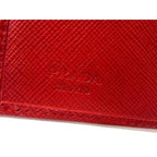 Prada Wallet Trifold Red Saffiano Leather Women Gold Hardware — view 2