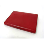 Prada Wallet Trifold Red Saffiano Leather Women Gold Hardware — view 3