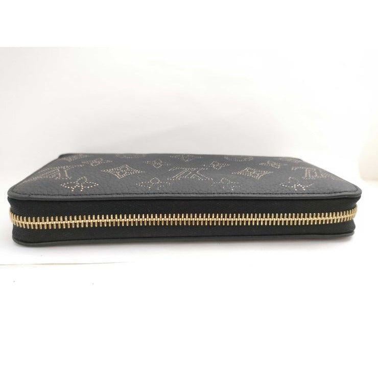 Louis Vuitton Monogram Mahina Zippy Wallet Black Gold Leather — view 6