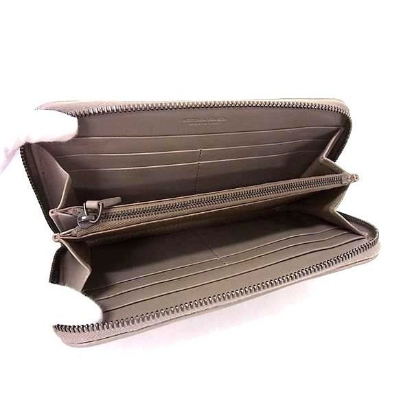 Bottega Veneta Intrecciato Leather Zip Around Wallet Grey — view 3