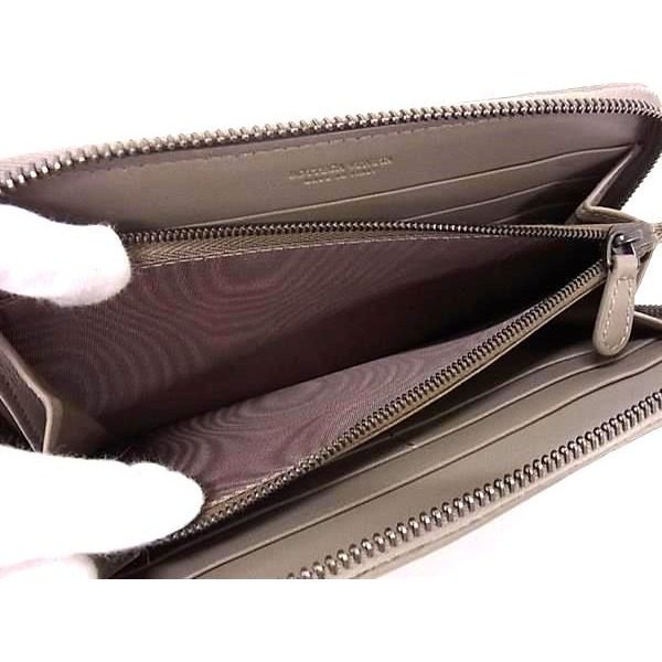 Bottega Veneta Intrecciato Leather Zip Around Wallet Grey — view 4
