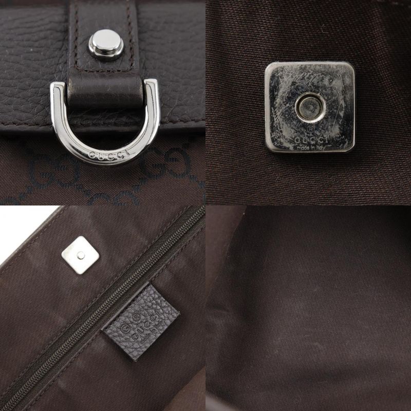 Gucci Abbey Line Outlet GG Nylon Canvas Brown Tote Bag — view 9