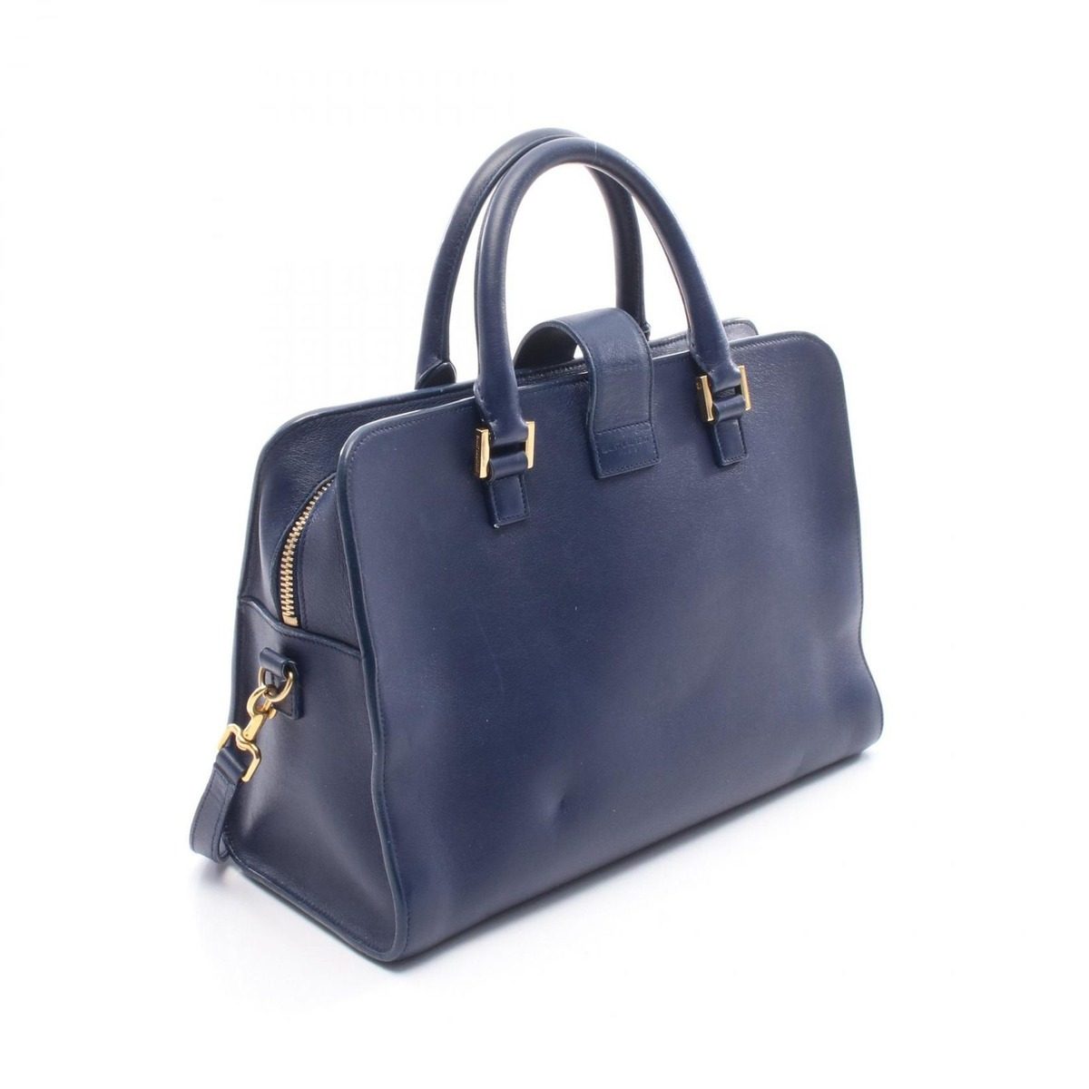 Saint Laurent Paris Handbag Cabas Small 2-Way Navy Leather — view 2