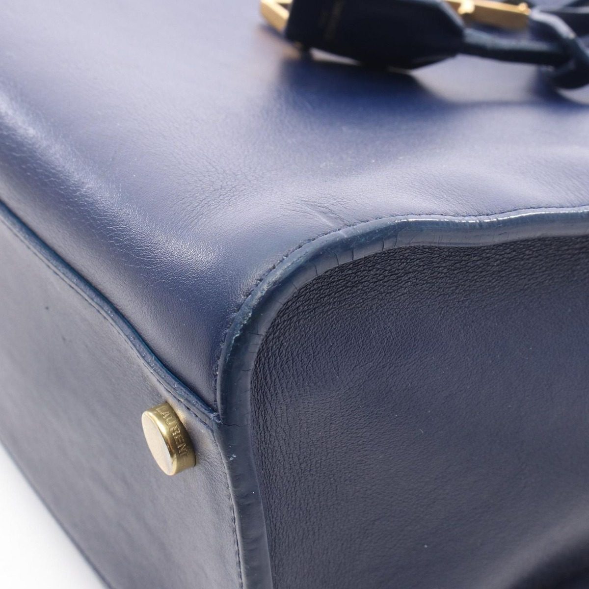 Saint Laurent Paris Handbag Cabas Small 2-Way Navy Leather — view 9