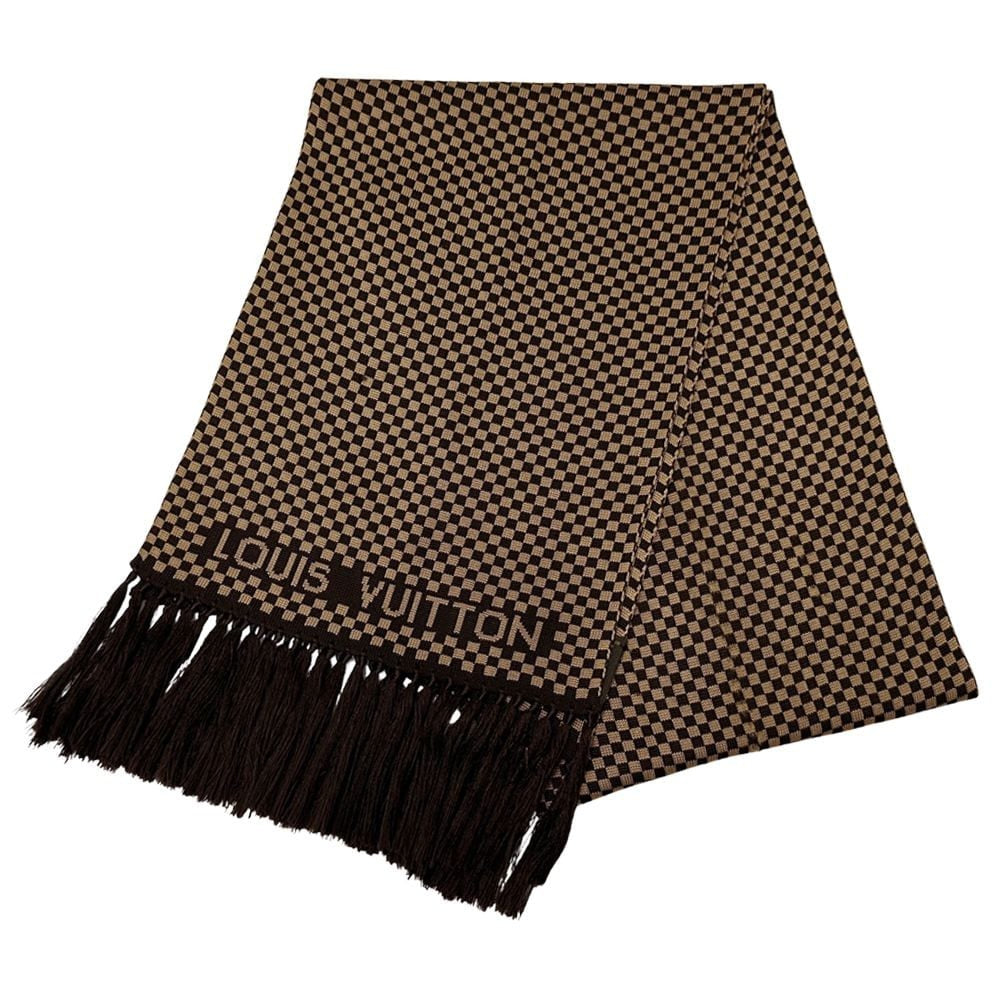 Louis Vuitton Muffler Stole Damier Elshap Smoking Brown Smart Check Scarf
