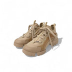Christian Dior D-connect Sneakers Shoes Rubber Fabric Leather Pink Beige Logo