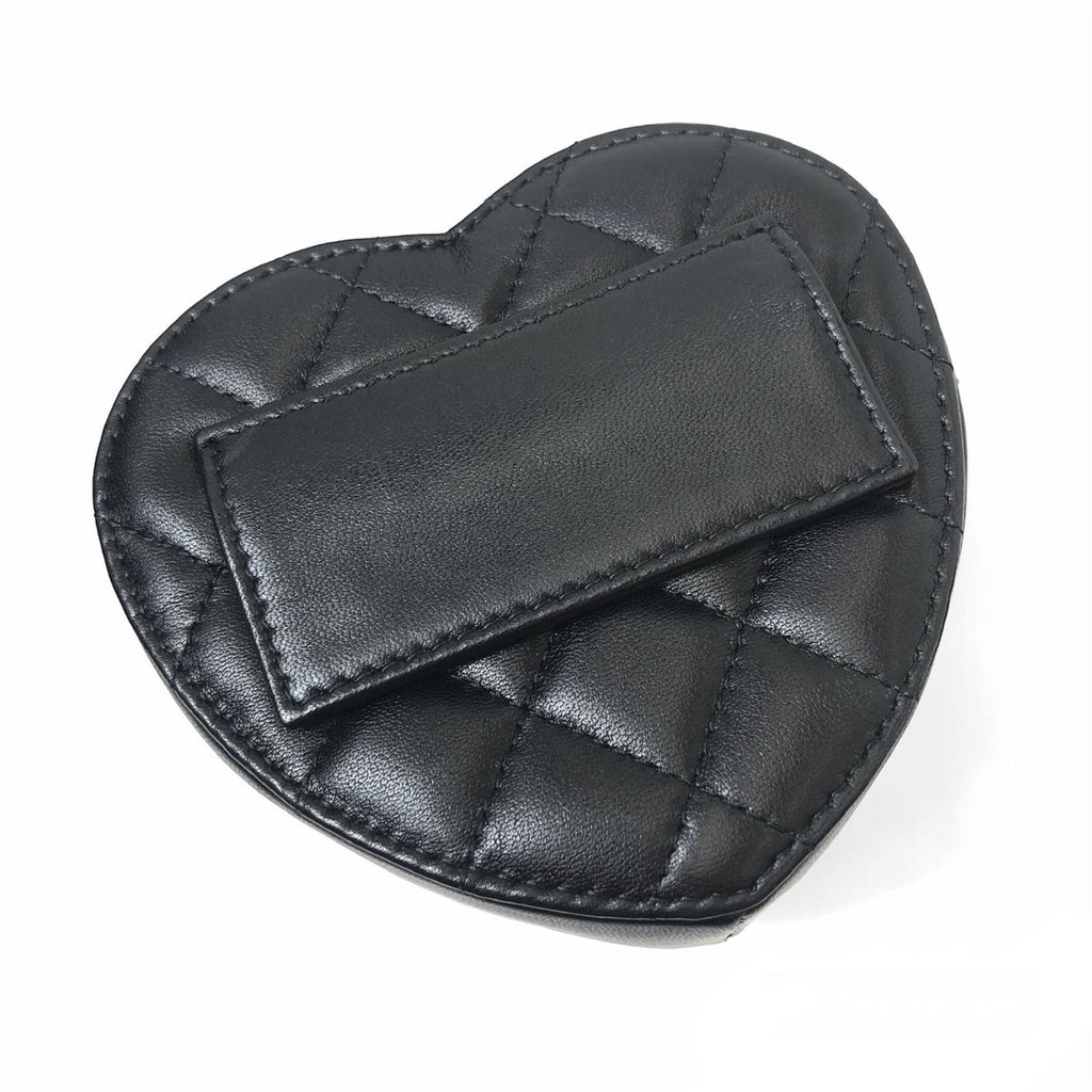 Chanel Heart Chain Wallet Quilted Lambskin Shoulder Bag Black Gold — view 7