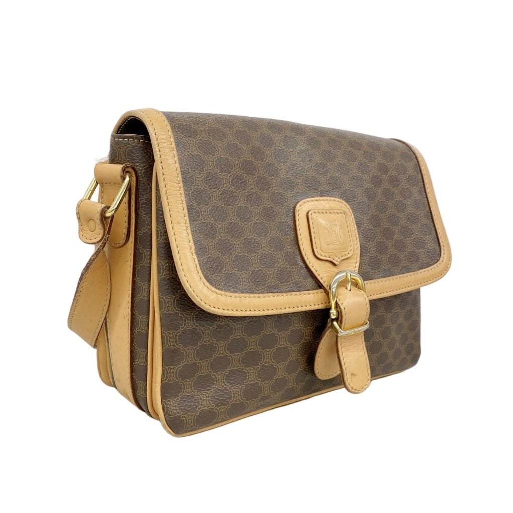 Celine Shoulder Bag Macadam Brown Gold — view 2