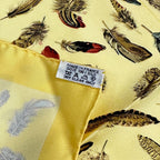 Hermes Silk Scarf Feather Print Yellow — view 7