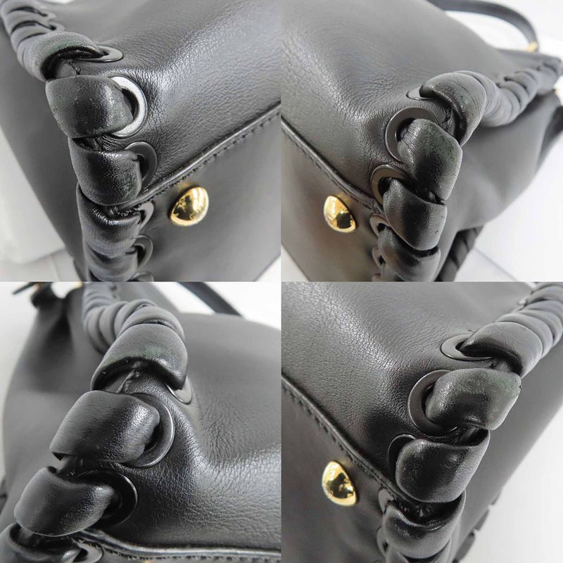 Fendi P-cub 8 Bn290 Shoulder Bag Handbag 2-Way Black Leather — view 8