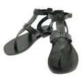 Celine Ankle Strap Flat Sandals 36 Black