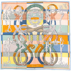 Hermes Carre 90 Double Face Della Cavalleria Silk Multicolor Scarf 0993