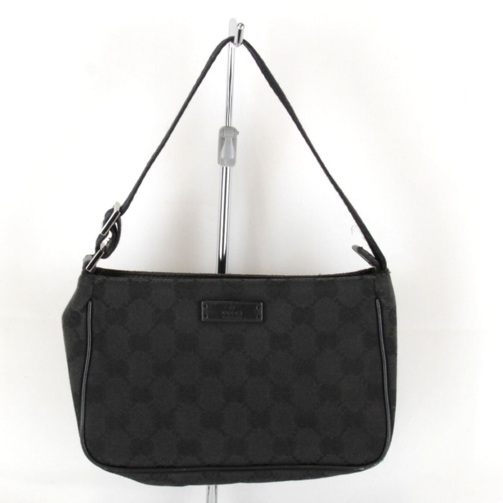 Gucci Pouch Mini Handbag GG Canvas Black High Simple