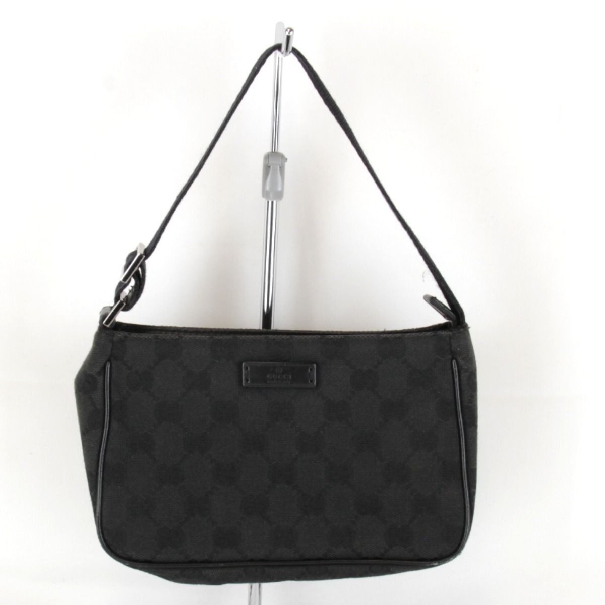 Gucci Pouch Mini Handbag GG Canvas Black High Simple