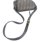 Fendi Vintage Zucca Leather Shoulder Bag Crossbody Black Hand — view 2
