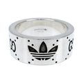 Gucci Adidas Collaboration Ring Engraving Wide Trefoil 17 AG 925 Jewelry