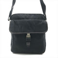 Prada Nylon Tessuto Leather Logo Triangle Shoulder Bag Black