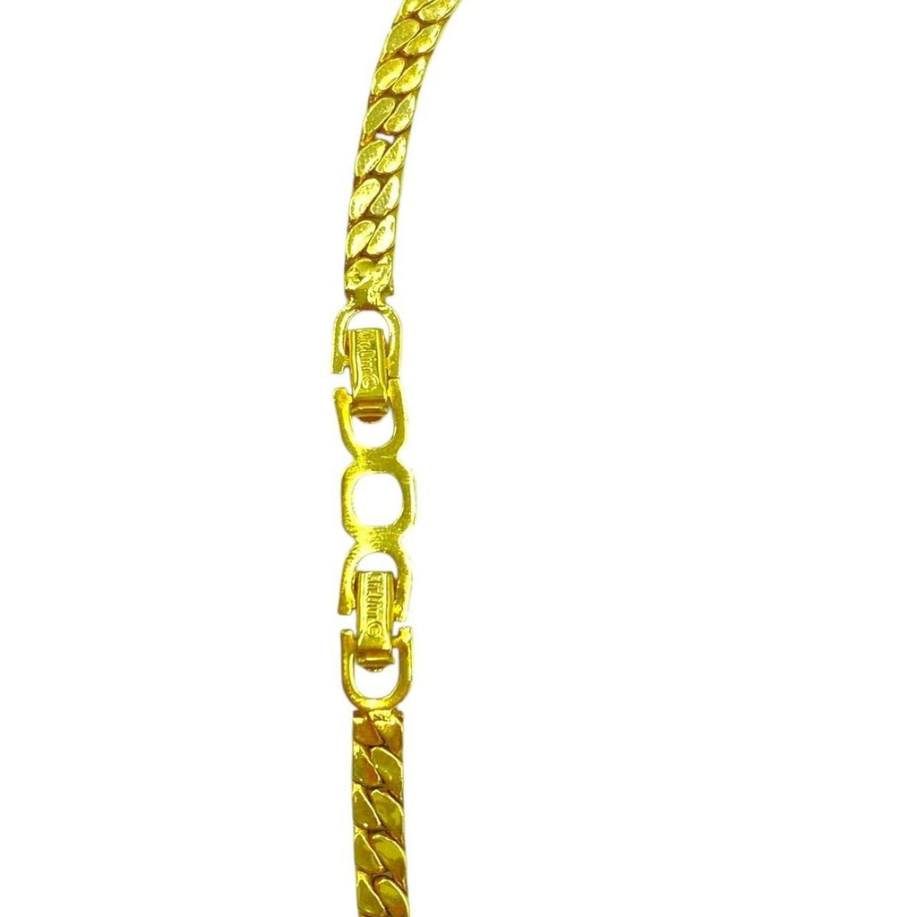 Dior Stone Necklace Gold Green — view 3