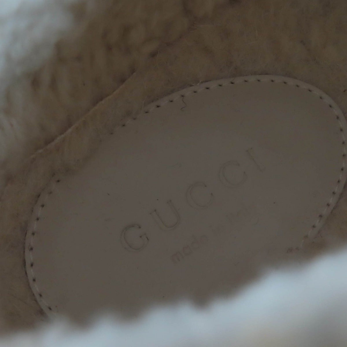 Gucci Houndstooth Leather Shearling Short Boots Black White 37 — view 9