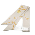 Celine Scarf Twilly Beige Yellow Silk Shawl