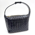 Bottega Veneta Mini Wallace Shoulder Bag Intrecciato Leather Black