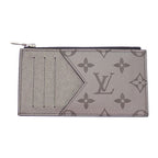 Louis Vuitton Coin Card Holder Case Purse Taigarama Gray Silver Cashless