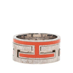 Hermes Moubouche Ring 54 Silver Orange